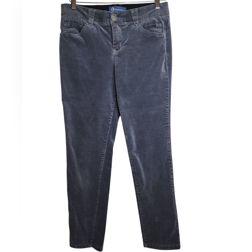 Democracy Gray Velvet "Ab" Solution Skinny Jeans sz 6